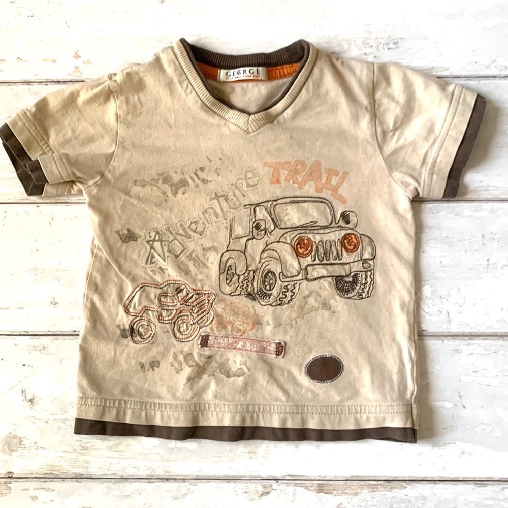 Baby Boys 18-24m Shirt Short Sleeves George Brand Adventure Jeep Print 18m 24m